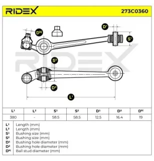 Bras de suspension pour AUDI - 441407156, 441407152C, 441407152A, SEAT - 441407152A, SKODA - 441407152A, VW- 441407152A