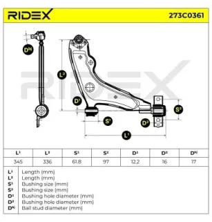 Bras de suspension pour OSCA, SKODA - 6U0407152A, 6U0407152, VAG - 6U0407152A, 6U0407152, VW- 6U0407152B 6U0407152A