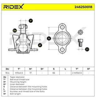 Rotule de suspension pour FORD, SEAT, VW- 7M0407365A, 7M3407365A 7M3407365C