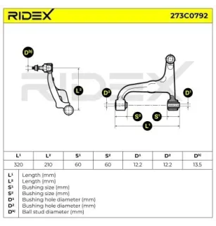 Bras de suspension pour MERCEDES-BENZ- 1633520101, 1633520501, A1633520101, A1633520501
