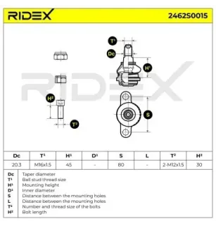 Rotule de suspension pour VW- 7D0407361 7D0407361S1