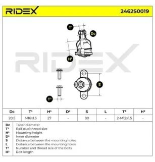 Rotule de suspension pour AUDI, VW- 701407361 701407361B