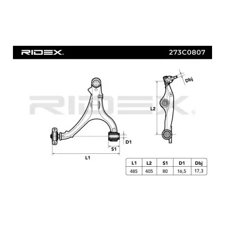 Bras de suspension pour FIAT / LANCIA, JEEP - 52089981AI, 52089981AG, 52089981AF, 52089981AD, OSCA- 33765