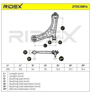 Braccio sospensione per AUDI, SEAT, SKODA - 1K0407151BG, VW- 1K0407151BB, 1K0407151BE, 1K0407151BG 1K0407151BL
