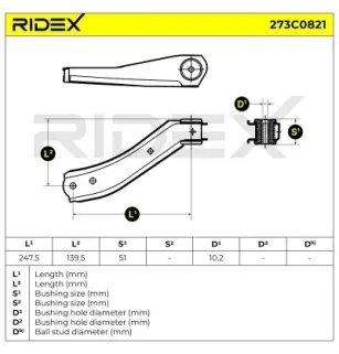 Braccio sospensione per GENERAL MOTORS - 90166391, 090166391, OPEL- 00352044, 0352044, 352044 90166391