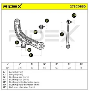 Braccio sospensione per NISSAN- 545001FU0A, 545001FU0B, 545001JY0A, 54500EL000, 54500EW000, 54500EL00A 54500EL00D