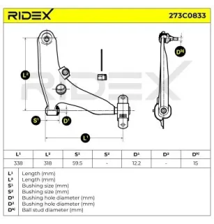 Braccio sospensione per MITSUBISHI - MB912078, MB907166, PROTON- MB907116, MB907164, MB907166 MB912078