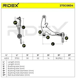 Braccio sospensione per NISSAN- 54500CA000, 54500CA010, 54500CC40A, 54500CC40B, 54500CC40E, 54500CN000, 54500CN002 54500CN00C