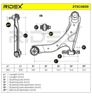 Braccio sospensione per HYUNDAI- 545002C000, 545002C001, 545002C002, 545002D002AS 545002D002DS