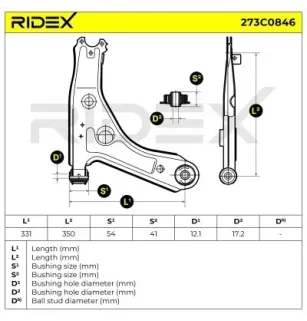 Braccio sospensione per SEAT - 1H0407151A, VW- 1H0407151A