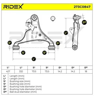 Braccio sospensione per NISSAN- 54501EB300 54501EB31A