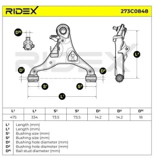 Braccio sospensione per NISSAN- 54500EB300 54500EB31A