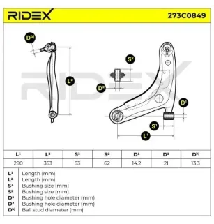 Braccio sospensione per DAIHATSU, MAZDA, TOYOTA- 4806909040, 4806909041, 4806909071, 4806909140, 4806959095