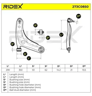 Braccio sospensione per DAIHATSU, MAZDA, TOYOTA- 4806809040, 4806809041, 4806809081, 4806809150, 4806859095, 4806859135