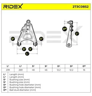 Brazo de suspensión para RENAULT- 7700717044, 7700783435, 7700783454 7700783456