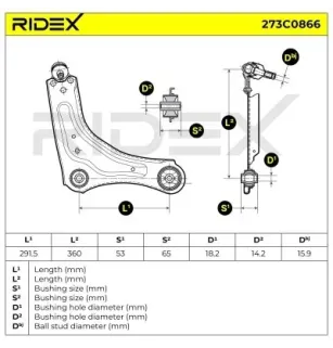 Braccio sospensione per DACIA - 545000002R, RENAULT - 545000001R, 545000002R 545000011R