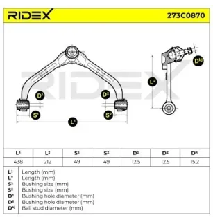 Braccio sospensione per JEEP- 52088632AA, 52088632AB, 52088632AC, 68068615AA 68068615AB