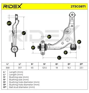 Bras de suspension pour CITROËN, FIAT - 1339464080, 1331937080, 1320755080, PEUGEOT- 352096, 3520L1 3520N4