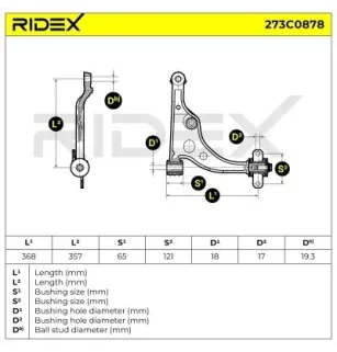 Querlenker für CITROËN - 3521J4, 3521H3, FIAT- 1339466080, 1331939080, 1320756080, PEUGEOT- 3521H3 3521J4