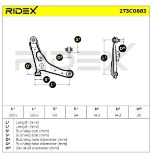 Braço de suspensão para MITSUBISHI-4013A132, MN101742, MR961262 MR961392