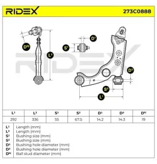 Braccio sospensione per ALFA ROMEO- 50513444 50521046
