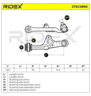 Bras de suspension pour KIA- 0K55234300A, 0K55234300B 0K55234300C