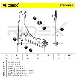 Bras de suspension pour SEAT- 1H0407152, VW- 1H0407152