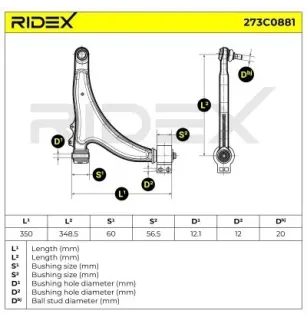 Braccio sospensione per CHEVROLET, OPEL, VAUXHALL- 13273605, 13280211, 13318885, 13318887 22792991