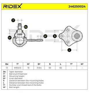 Rotule de suspension pour MERCEDES-BENZ, MERCEDES-BENZ (BBDC)- 0003301007, 2113309907, 2113330427, 2303330227, A0003301007