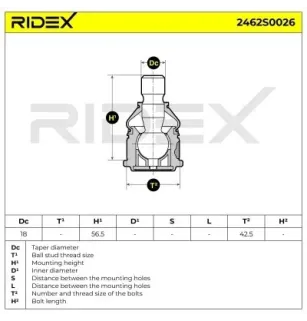 Rotule de suspension pour KIA, MAZDA- G03099356, GA6A99356, GA6B99356, GA6B99356A M00199356A