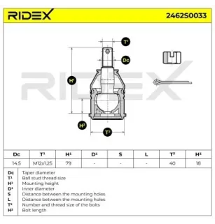 Rotule de suspension pour HONDA- 51220SB0003, 51220SB0023, 51220SE0000, 51220SE0003, 51220SF1000, 51220SF1004, 51220SH0A01