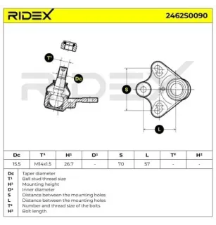 Rotule de suspension pour MERCEDES-BENZ- 1693330027, 1693330327, 1693330127, A1693330027 A1693330127