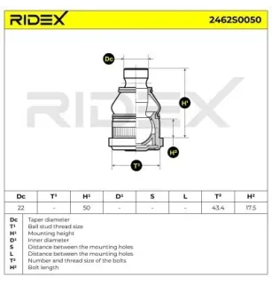 Rotule de suspension pour DACIA, GENERAL MOTORS, NISSAN, OPEL, RENAULT, VAUXHALL- 9109909 9160555