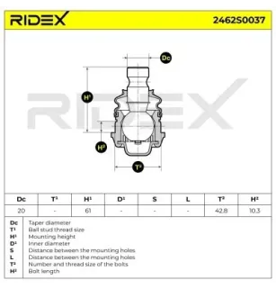 Rotule de suspension pour HYUNDAI KIA- 545302B000
