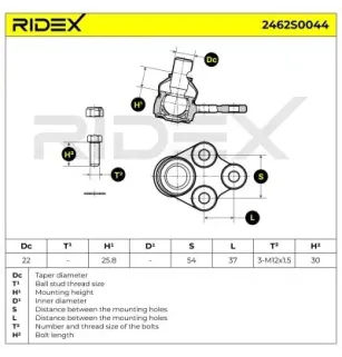 Rotule de suspension pour CHRYSLER, IVECO, MERCEDES-BENZ- 6383300027, 6383330027, A6383300027 A6383330027