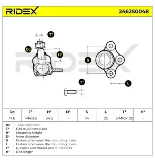 Rotule de suspension pour ISUZU, OPEL VAUXHALL- 94374424