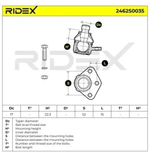 Rotule de suspension pour PORSCHE, TOYOTA, VW- 171407365F 171407365G