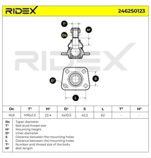 Rotule de suspension pour CITROËN, FIAT, PEUGEOT- 364026 364029