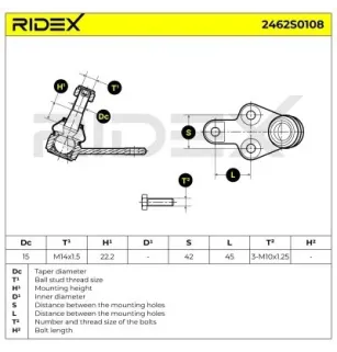 Rotule de suspension pour FORD, VOLVO- 31212979, 31212980, 31277464 31277465