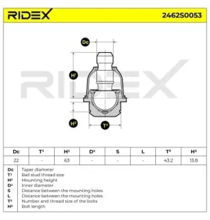 Rotule de suspension pour NISSAN- 40160EA00A, 54500EB300*, 54500EB31A*, 54501EB300*, 54501EB31A* Partof