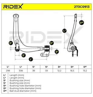 Braccio sospensione per CITROËN - 3520C2, 3520C1, 352097, 352086, PEUGEOT- 3520C1 3520C2