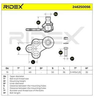 Rotule de suspension pour AUDI, VW- 893407365B, 895407365 8A0407365