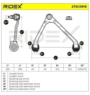 Braccio sospensione per JAGUAR- C2Z2278, C2Z29115, C2Z31677, XR822284, XR842382, XR857078, XR857652 XR857883