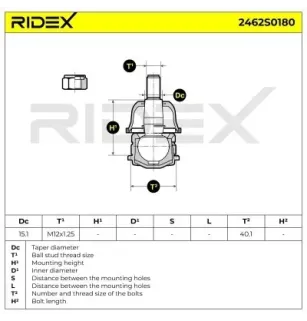 Rotule de suspension pour HYUNDAI, KIA, VOLVO- 30887653 30887654