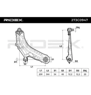 Bras de suspension pour DACIA, MERCEDES-BENZ -A4153300200, 8200586567, 4153300200, RENAULT- 8200586567