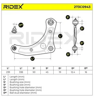 Bras de suspension pour NISSAN- 545001HA7A, 545003VU0A, 545003VA1A, 545001HJ0A RENAULT- 545001HA6A