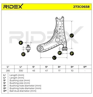 Brazo de suspensión para SEAT, VAG, VW - 6N0407151A, 6X0407151 6X0407151A