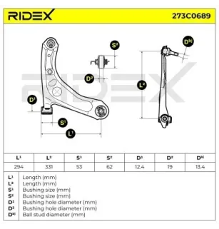 Braço de suspensão para CITROËN, PEUGEOT TOYOTA- 480680H010