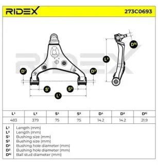 Suspension arm for MERCEDES-BENZ, VW- 2E0407152L 2E0407152M
