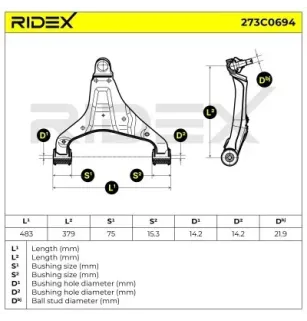 Brazo de suspensión para MERCEDES-BENZ, VW- 2E0407151L 2E0407151M